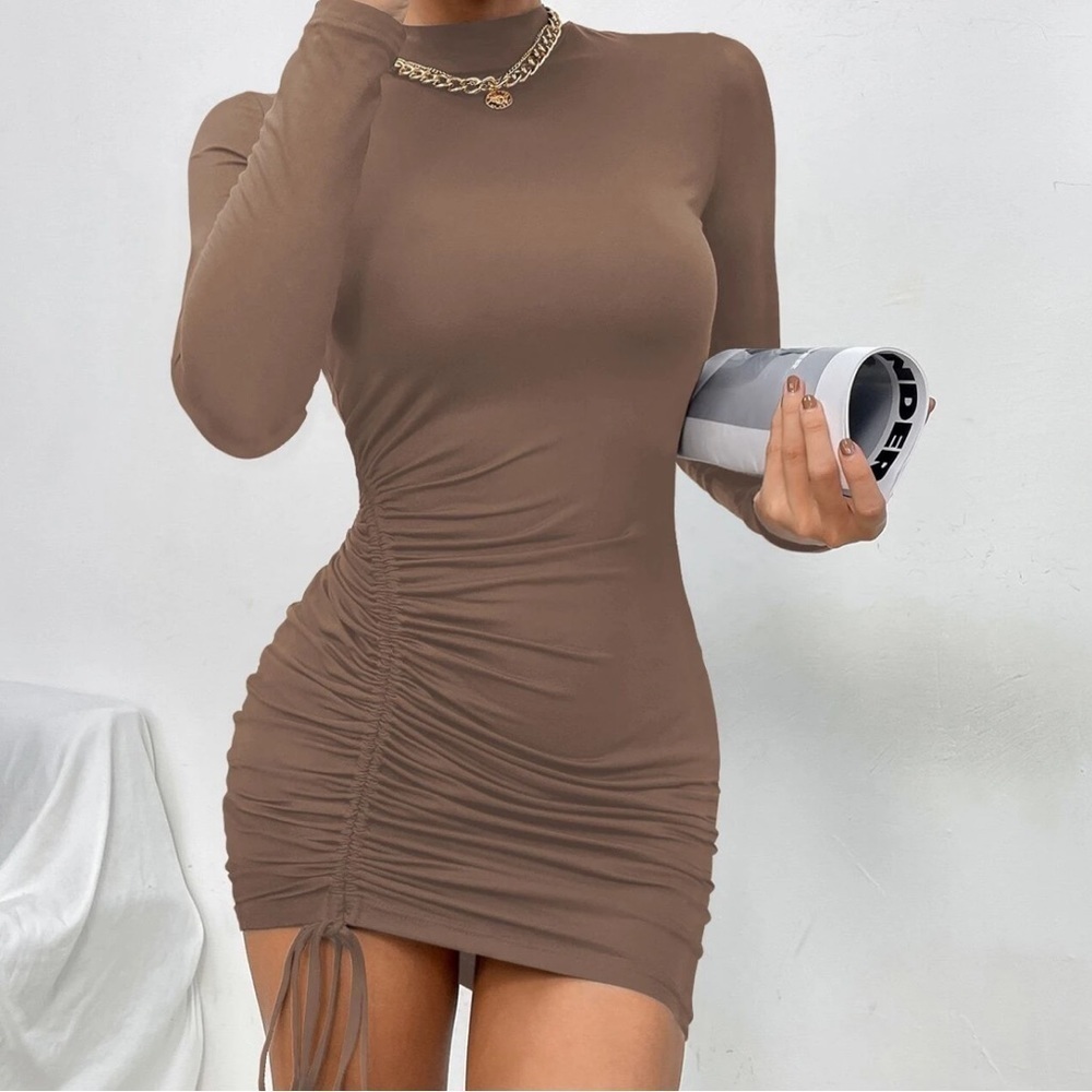 Revamped Drawstring Front Bodycon Dress | SIZE XS